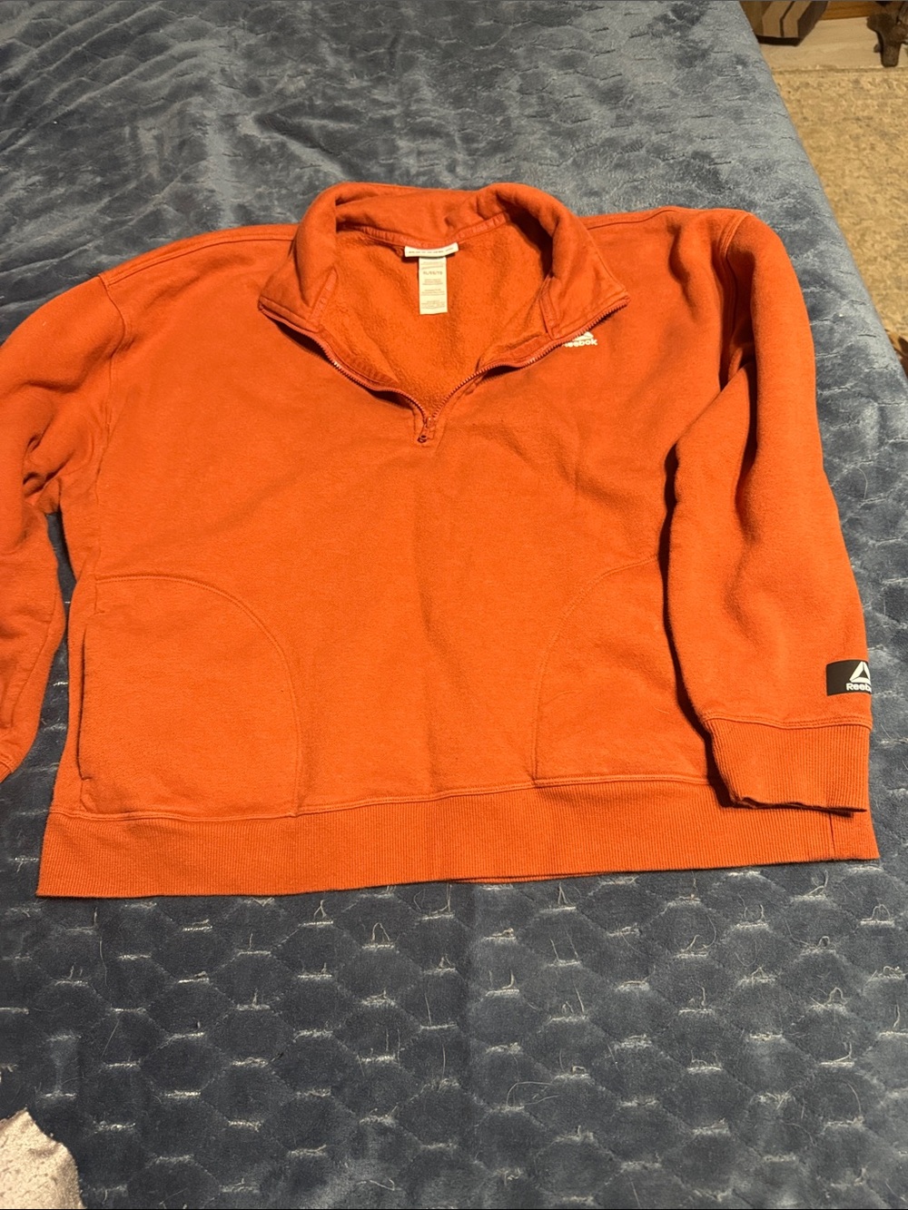 Reebok Zip-Up Fleece Pullover - Rust Orange